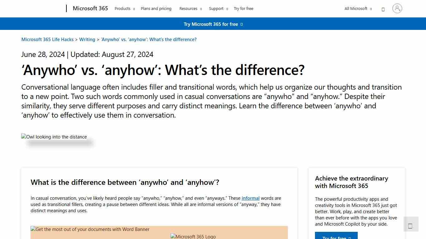 ‘Anywho’ vs. ‘anyhow’: What’s the difference? – Microsoft 365