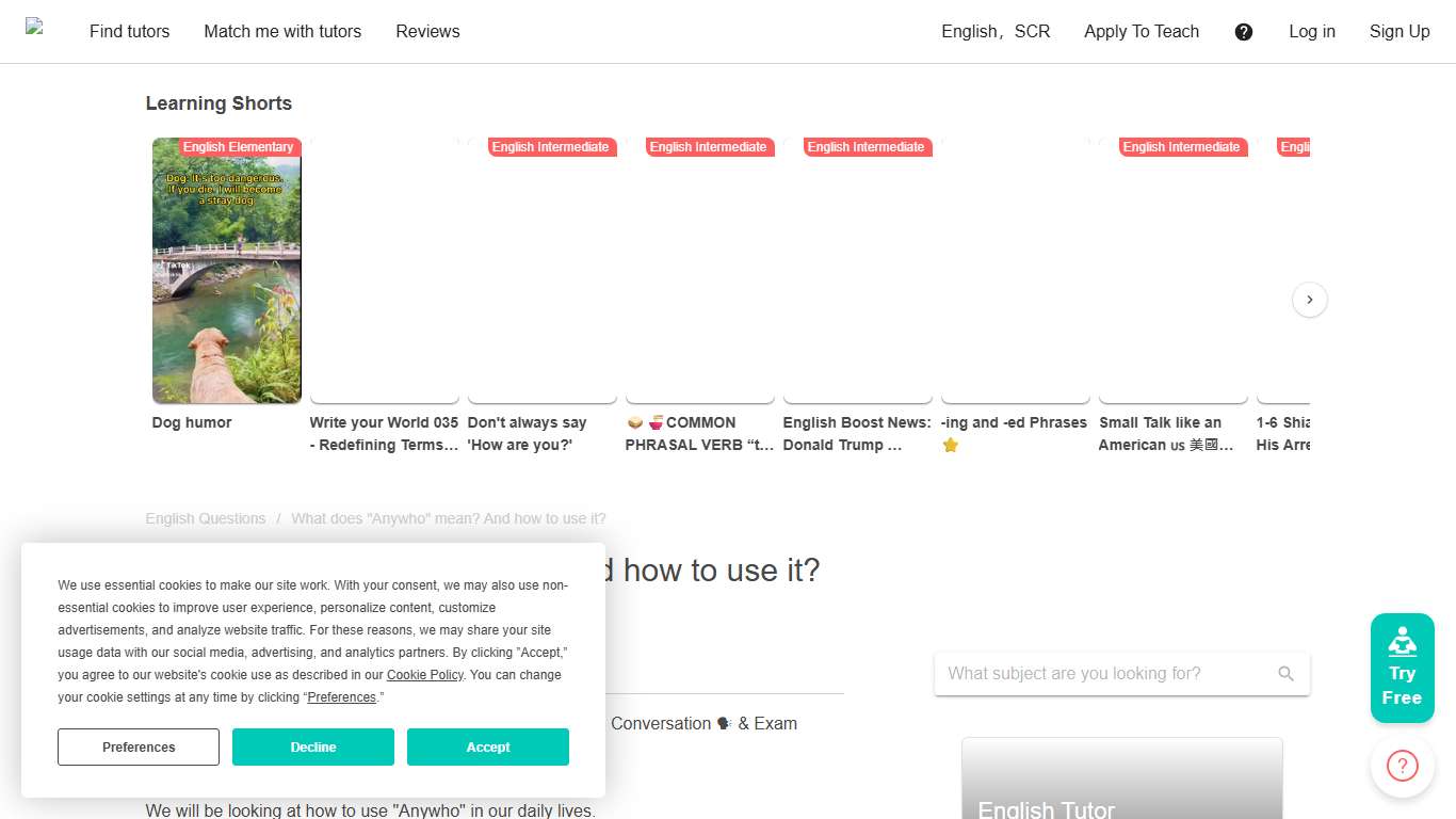 What does "Anywho" mean? And how to use it?